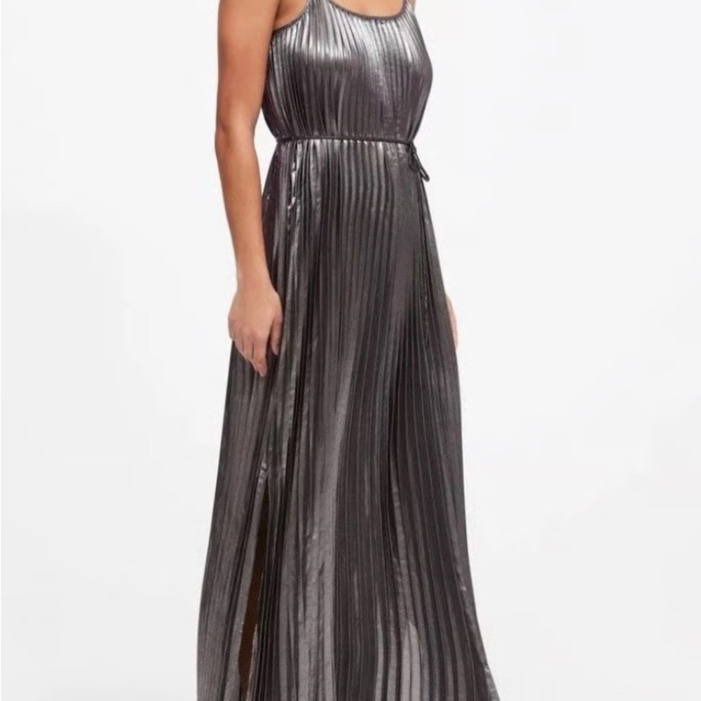 Banana Republic Shimmering Silver Maxi Dress